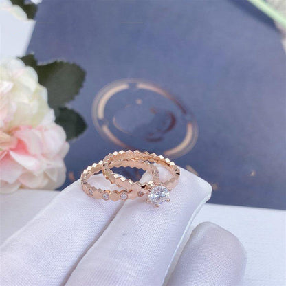 [Clover Jewelery]BEE LOVE RING PINK GOLD 1 DIAMOND