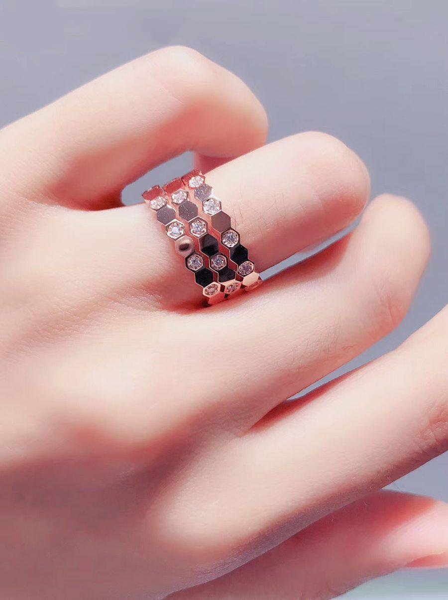 [Clover Jewelery]BEE LOVE RING PINK GOLD DIAMOND