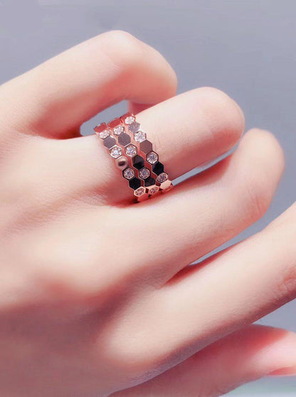 [Clover Jewelery]BEE LOVE RING PINK GOLD DIAMOND