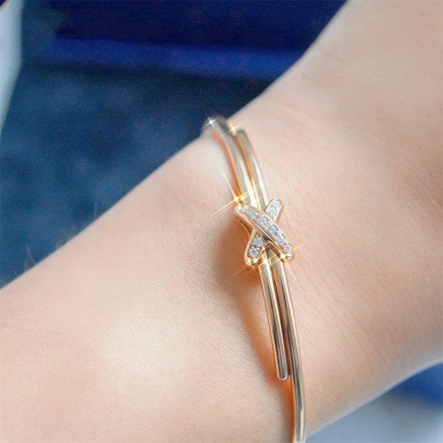 [Clover Jewellery]JEUX DE BRACELET ROSA GOLD DIAMANTEN