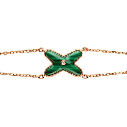 [Clover Jewelery]JEUX BRACELET MALACHITE PINK GOLD 1 DIAMOND