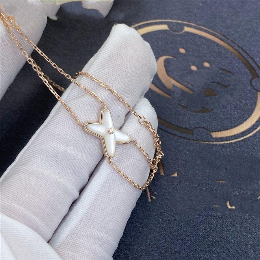 [Clover Jewelery]JEUX BRACELET WHITE MOP PINK GOLD 1 DIAMOND