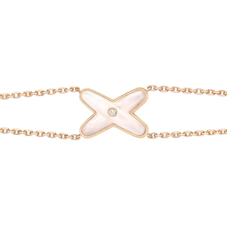 [Clover Jewelery]JEUX BRACELET WHITE MOP PINK GOLD 1 DIAMOND
