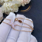 [Clover Jewelry]JEUX BRACELET PINK MOP PINK GOLD 1 DIAMOND