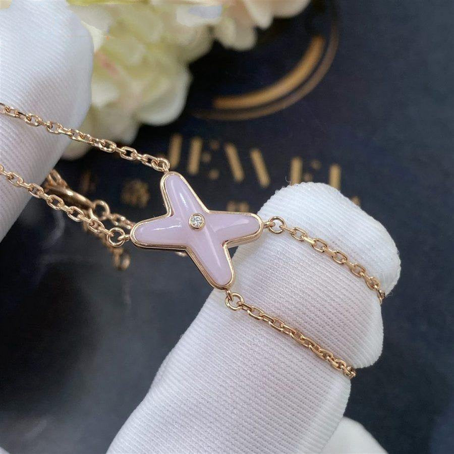 [Clover Jewelery]JEUX BRACELET PINK MOP PINK GOLD 1 DIAMOND