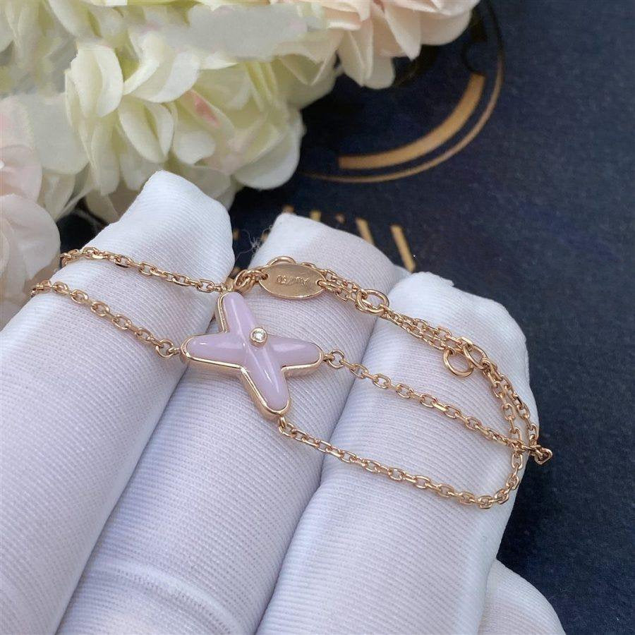 [Clover Jewelery]JEUX BRACELET PINK MOP PINK GOLD 1 DIAMOND