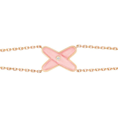 [Clover Jewelery]JEUX BRACELET PINK MOP PINK GOLD 1 DIAMOND