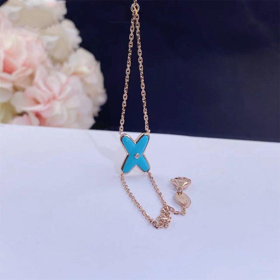 [Clover Jewelery]JEUX BRACELET TURQUOISE PINK GOLD 1 DIAMOND