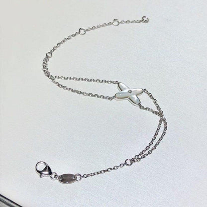 [Clover Jewelery]JEUX BRACELET WHITE MOP SILVER 1 DIAMOND