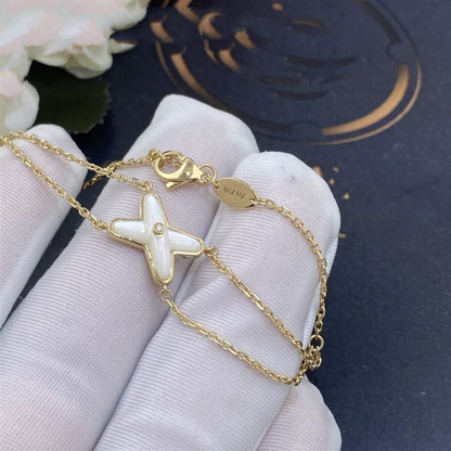 [Clover Jewelery]JEUX BRACELET WHITE MOP GOLD 1 DIAMOND