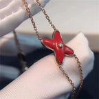 [Clover Jewelry]JEUX BRACELET CARNELIAN PINK GOLD 1 DIAMOND