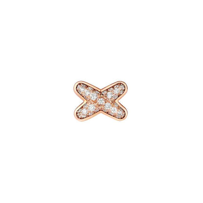 [Clover Jewelery]JEUX DE PINK GOLD DIAMOND EARRINGS
