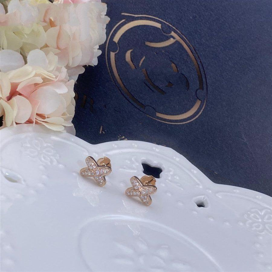 [Clover Jewelry]JEUX DE ピンクゴールドダイヤモンドイヤリング