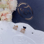 [Clover Jewelry]JEUX DE ピンクゴールドダイヤモンドイヤリング