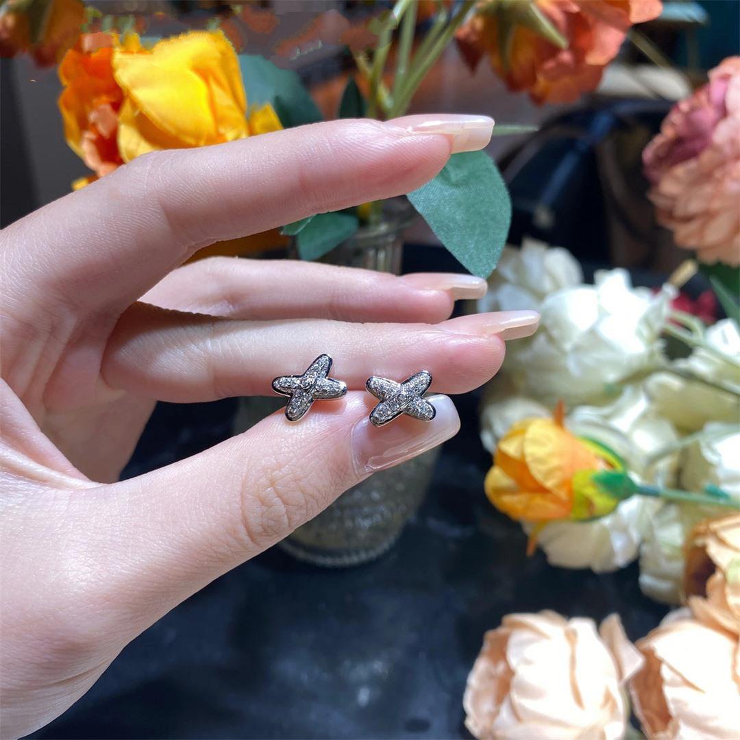 [Clover Schmuck]JEUX DE SILVER DIAMANT-OHRRINGE