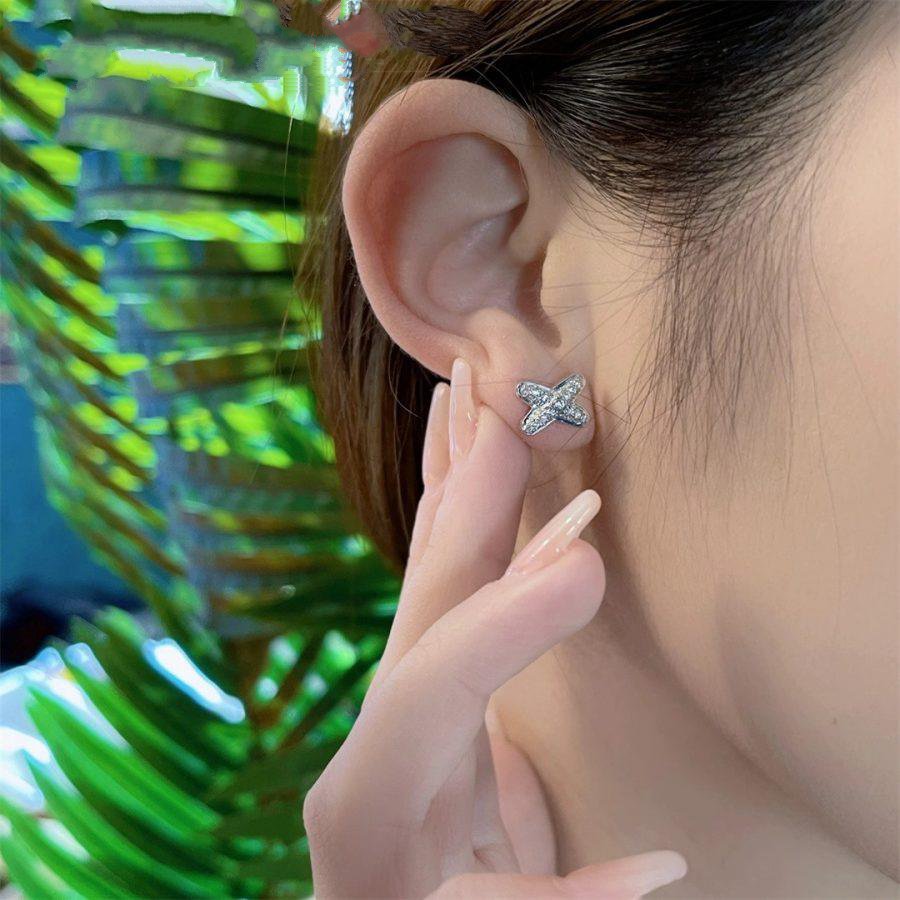 [Clover Schmuck]JEUX DE SILVER DIAMANT-OHRRINGE