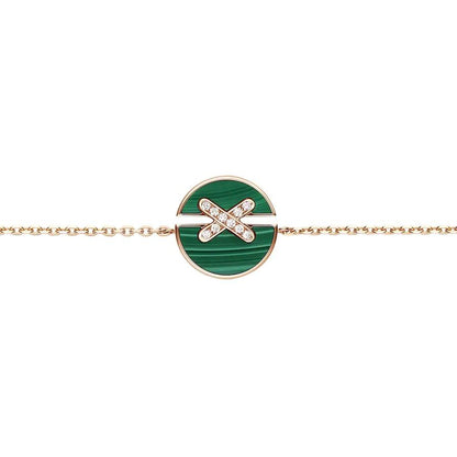 [Clover Jewelery]JEUX DE BRACELET MALACHITE PINK GOLD DIAMONDS