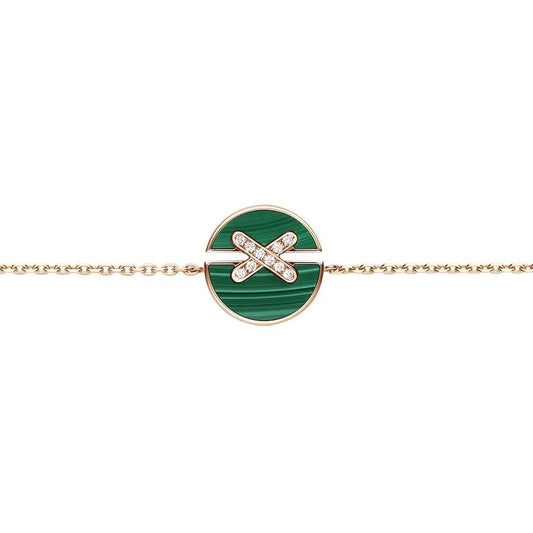 [Clover Jewellery]JEUX DE BRACELET MALACHITE PINK GOLD DIAMANTEN