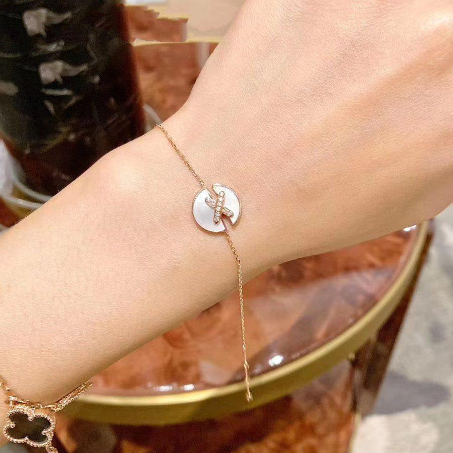 [Clover Jewelry]JEUX DE BRACELET MOP PINK GOLD DIAMONDS