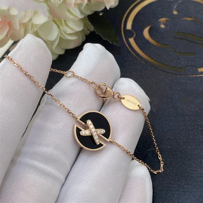 [Clover Jewelery]JEUX DE BRACELET ONYX PINK GOLD DIAMOND