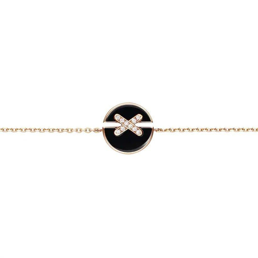 [Clover Jewellery]JEUX DE BRACELET ONYX ROSA GOLD DIAMANT