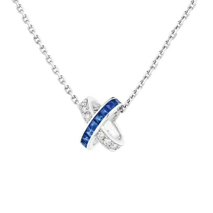 [Clover Jewelery]LIENS DIAMOND SILVER NECKLACE