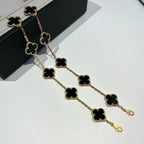 [Clover Jewelry]CLOVER  5 MOTIFS BLACK ONYX BRACELET