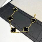 [Clover Jewelry]CLOVER  5 MOTIFS BLACK ONYX BRACELET