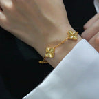 [Clover Jewelry]CLOVER 5 FLOWERS LASER BRACELET