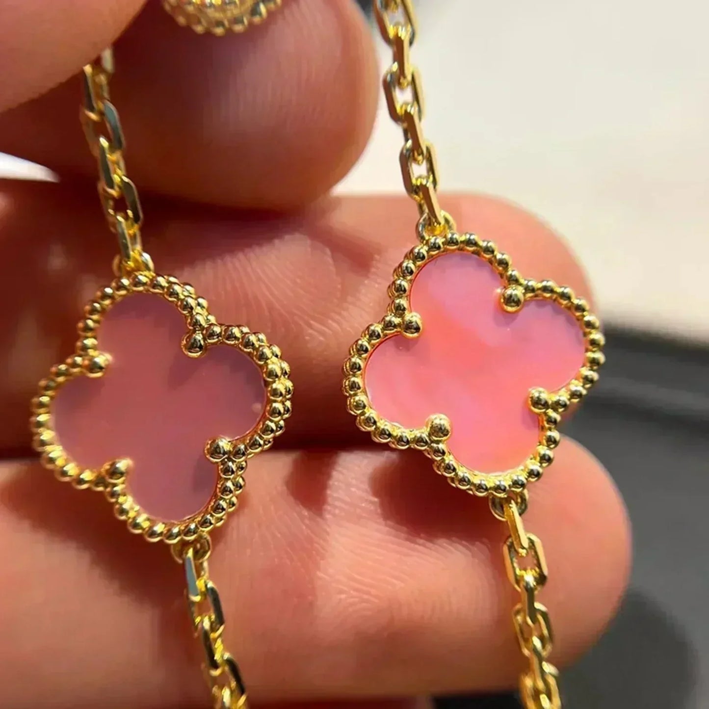 [Clover Jewelery]CLOVER 5 PINK MOP BRACELET