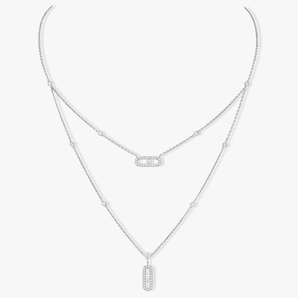 [Clover Jewelry]MOVE 2 ROW DIAMOND NECKLACE
