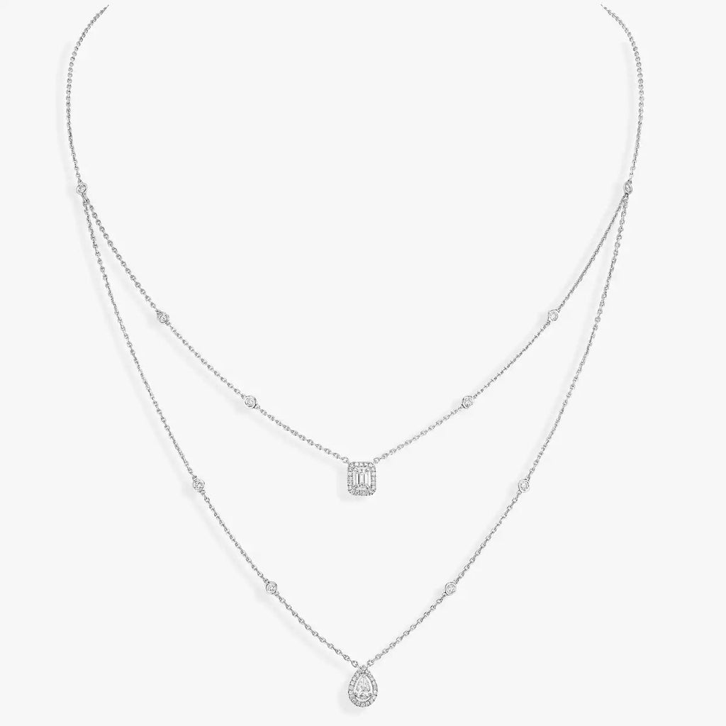 [Clover Jewelry]Diamond Necklace My Twin 2 Rows