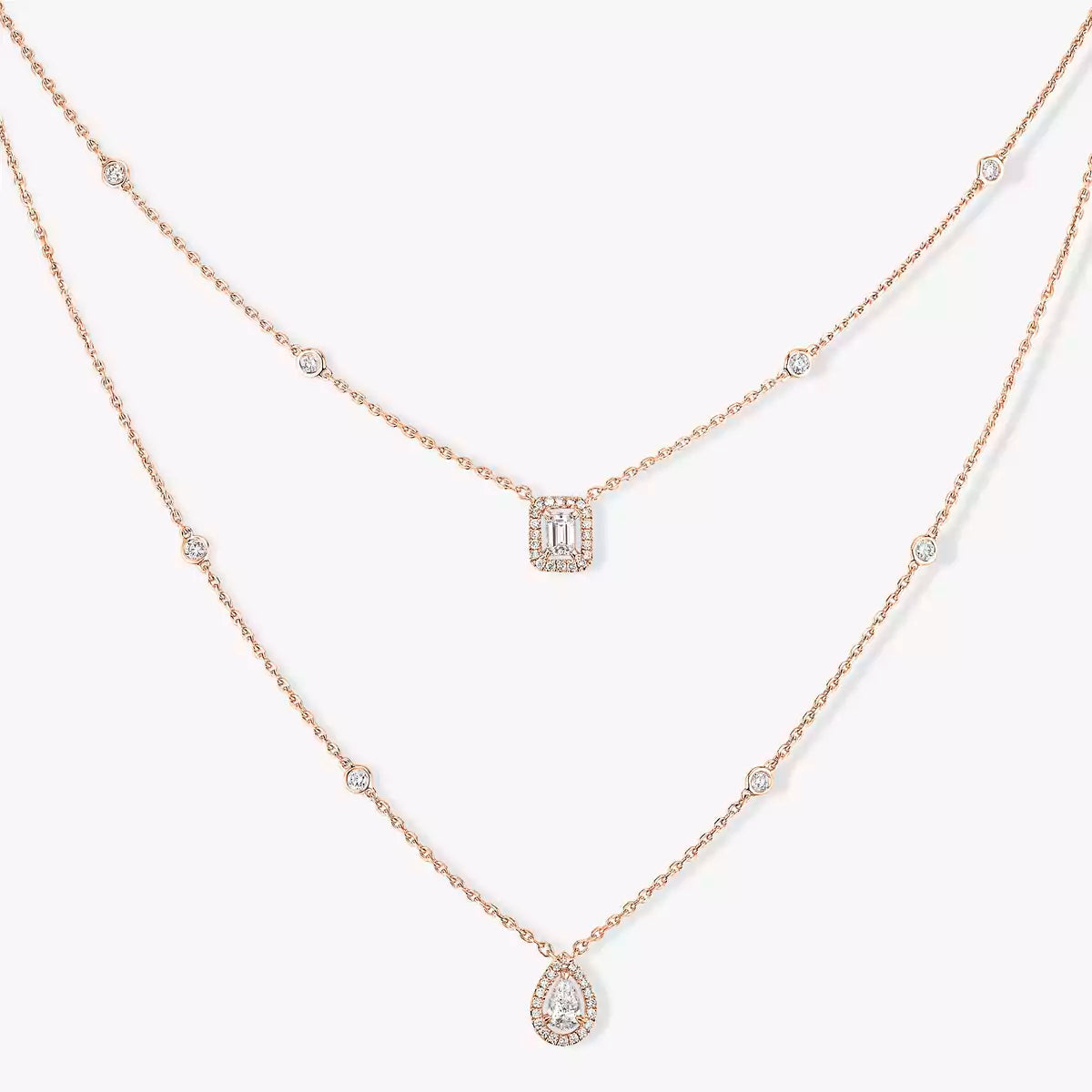 [Clover Jewelry]Diamond Necklace My Twin 2 Rows