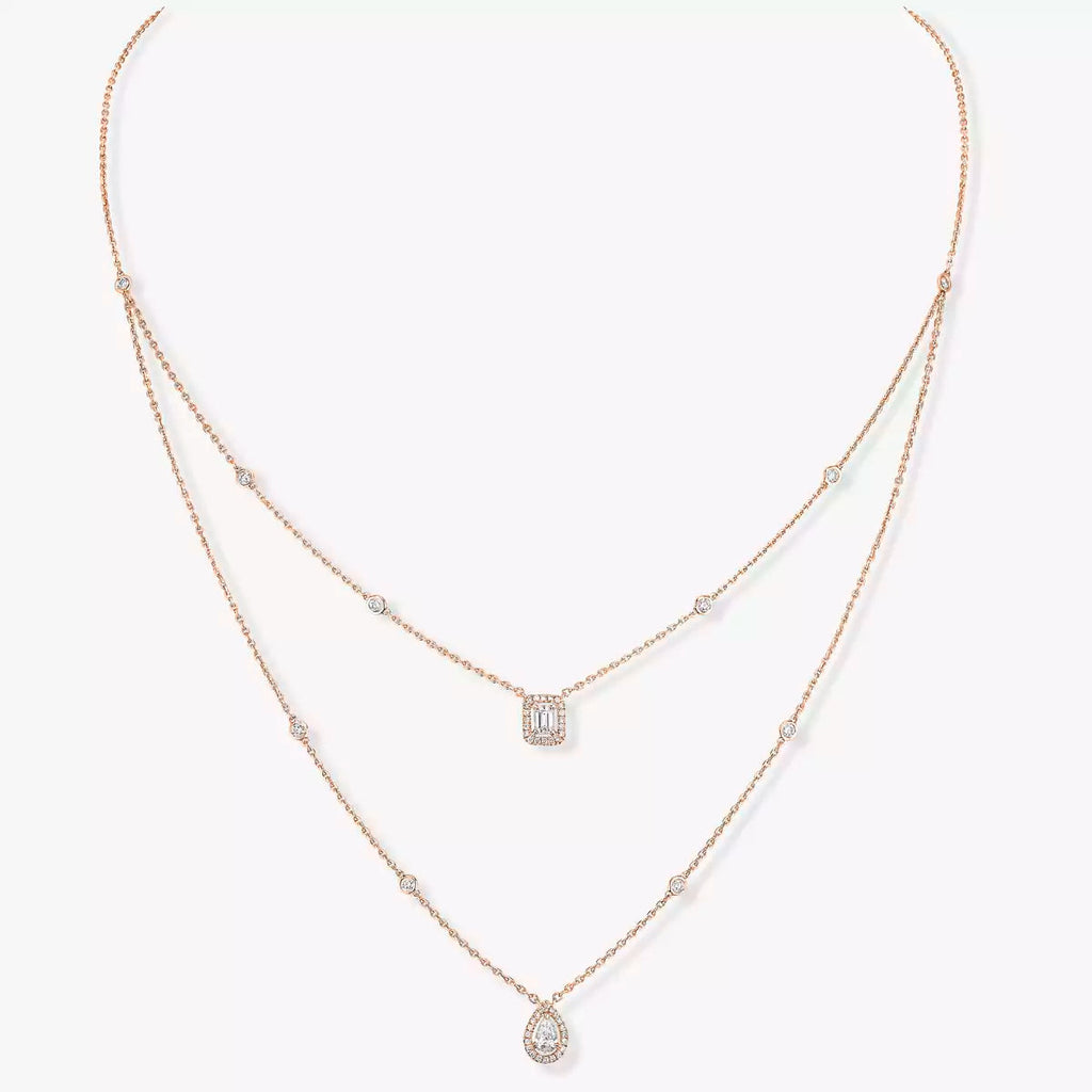 [Clover Jewelry]Diamond Necklace My Twin 2 Rows