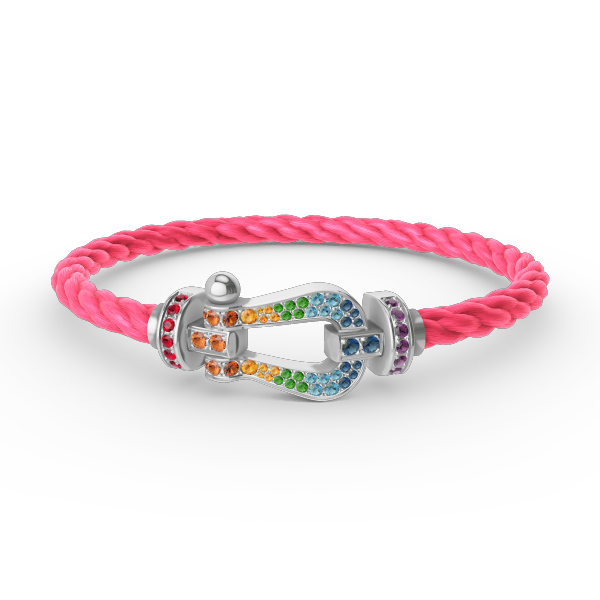 [Clover Jewelry]FORC LARGE HORSESHOE  COLORED DIAMOND BRACELET SILVER