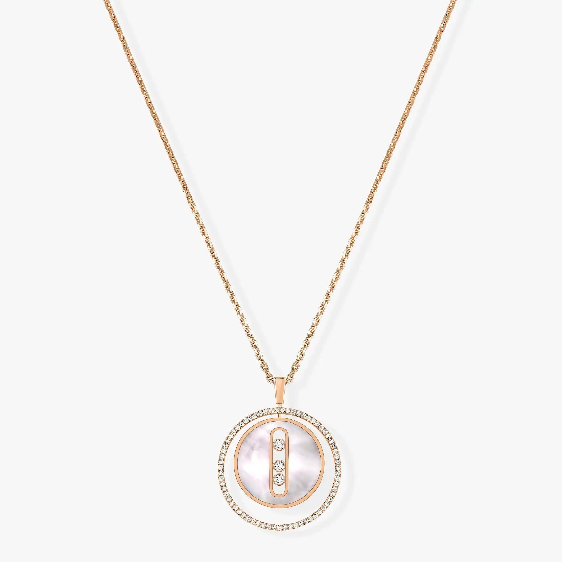 [Clover Jewelry]LUCKY MOVE MM NACRE BLANCHE DIAMOND NECKLACE