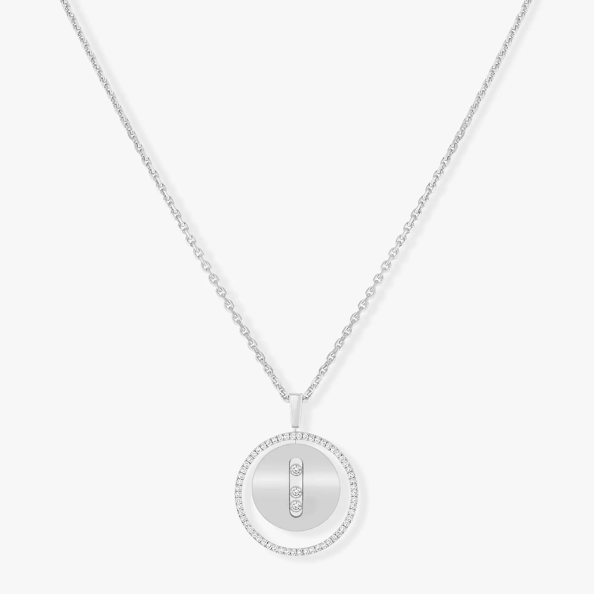 [Clover Jewelry]LUCKY MOVE MM SILVER DIAMOND NECKLACE
