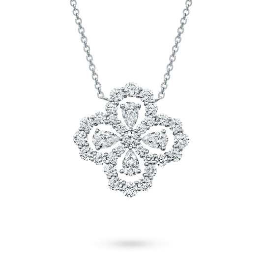 [Clover Jewelery]LOOP NECKLACE FULL MOTIF DIAMOND 16MM MULTIPLE COLORS