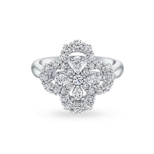 [Clover Jewelery]LOOP RING FULL MOTIF DIAMOND 16MM SILVE