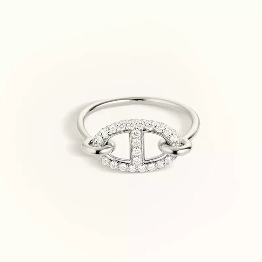 [Clover Jewelery]RONDE SMALL SILVER DIAMOND RING