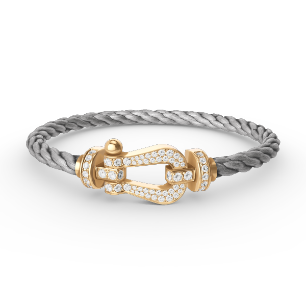 [Kleeblatt Schmuck]FORCE GROSSES HUFEISEN VOLL BESETZTES DIAMANTARMREIF GOLD