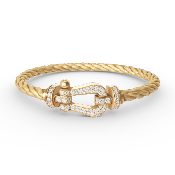 [Kleeblatt Schmuck]FORCE GROSSES HUFEISEN VOLL BESETZTES DIAMANTARMREIF GOLD