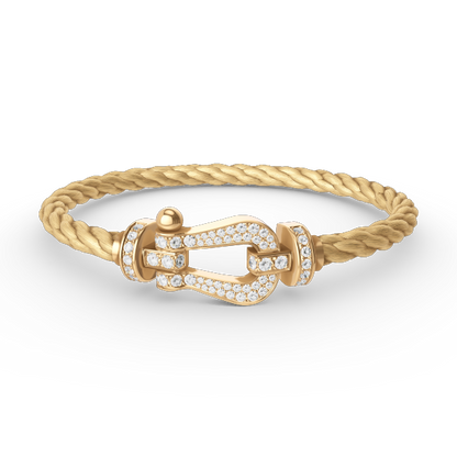 [Clover Jewelery]FORCE LARGE HORSESHOE FULL DIAMOND BRACELET GOLD