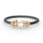 [Kleeblatt Schmuck]FORCE GROSSES HUFEISEN VOLL BESETZTES DIAMANTARMREIF GOLD
