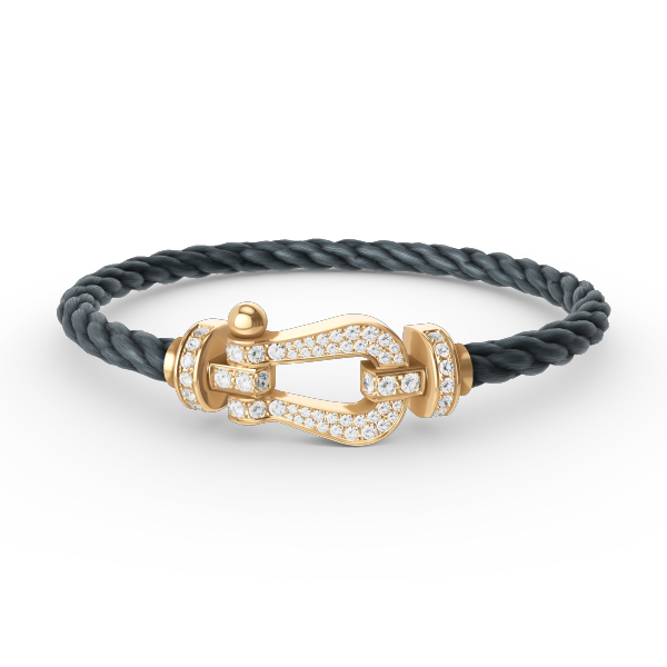 [Kleeblatt Schmuck]FORCE GROSSES HUFEISEN VOLL BESETZTES DIAMANTARMREIF GOLD