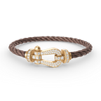 [Kleeblatt Schmuck]FORCE GROSSES HUFEISEN VOLL BESETZTES DIAMANTARMREIF GOLD