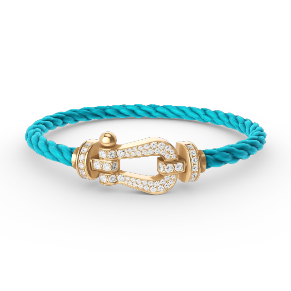 [Kleeblatt Schmuck]FORCE GROSSES HUFEISEN VOLL BESETZTES DIAMANTARMREIF GOLD