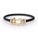 [Kleeblatt Schmuck]FORCE GROSSES HUFEISEN VOLL BESETZTES DIAMANTARMREIF GOLD