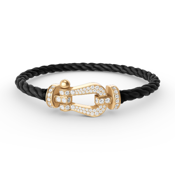 [Kleeblatt Schmuck]FORCE GROSSES HUFEISEN VOLL BESETZTES DIAMANTARMREIF GOLD