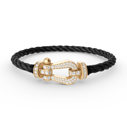 [Clover Jewelery]FORCE LARGE HORSESHOE FULL DIAMOND BRACELET GOLD